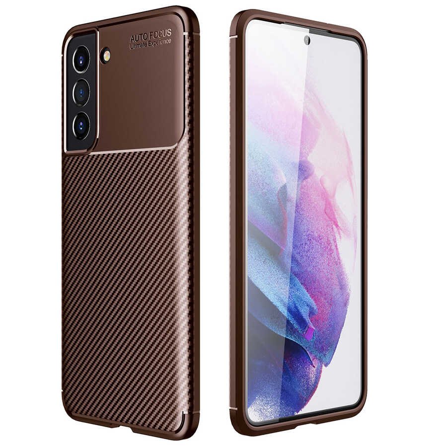 Galaxy S21 FE Kılıf Zore Negro Silikon Kapak Kahverengi