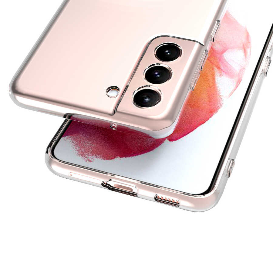 Galaxy S21 Kılıf Zore Kamera Korumalı Süper Silikon Kapak Renksiz