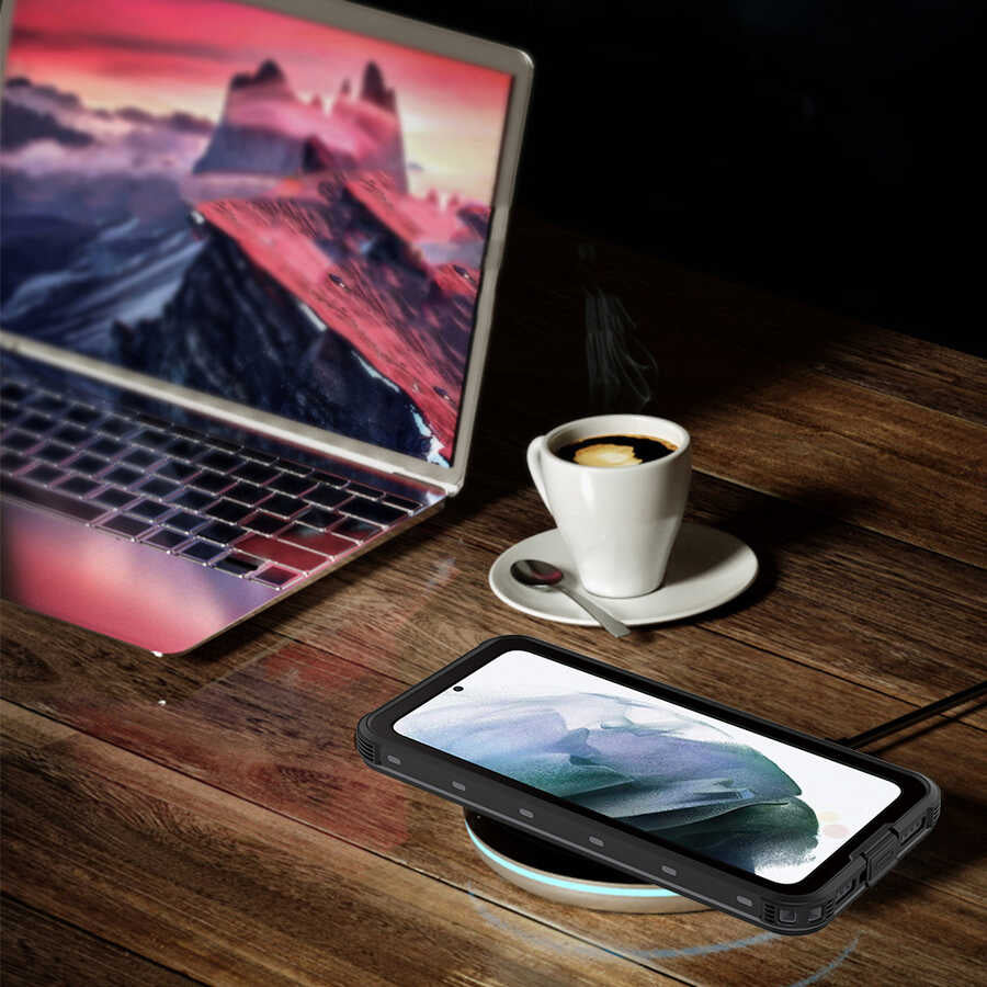 Galaxy S21 Plus Kılıf 1-1 Su Geçirmez Kılıf Siyah