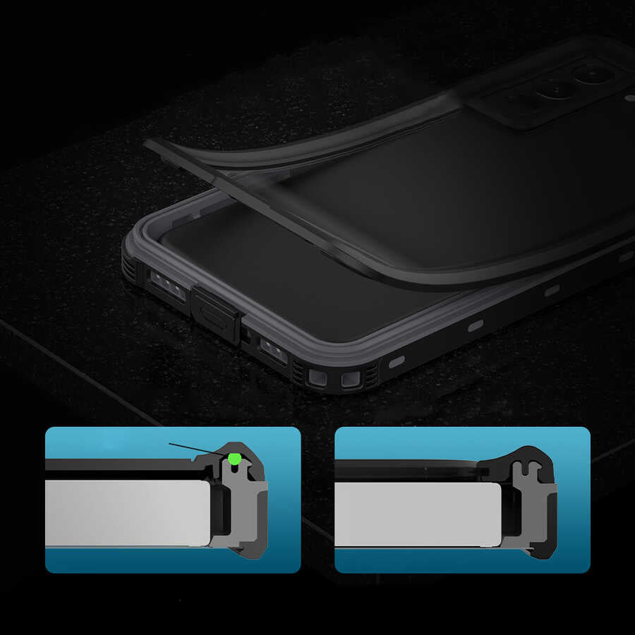 Galaxy S21 Plus Kılıf 1-1 Su Geçirmez Kılıf Siyah