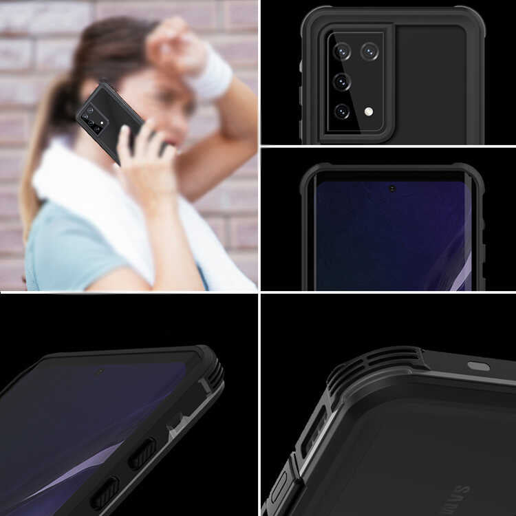 Galaxy S21 Ultra Kılıf 1-1 Su Geçirmez Kılıf Siyah