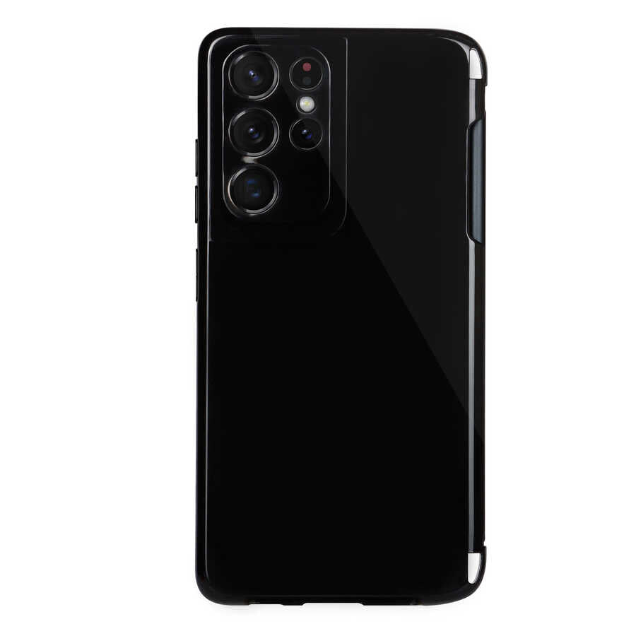 Galaxy S21 Ultra Kılıf Zore Kalem Bölmeli Süper Silikon Kapak Siyah