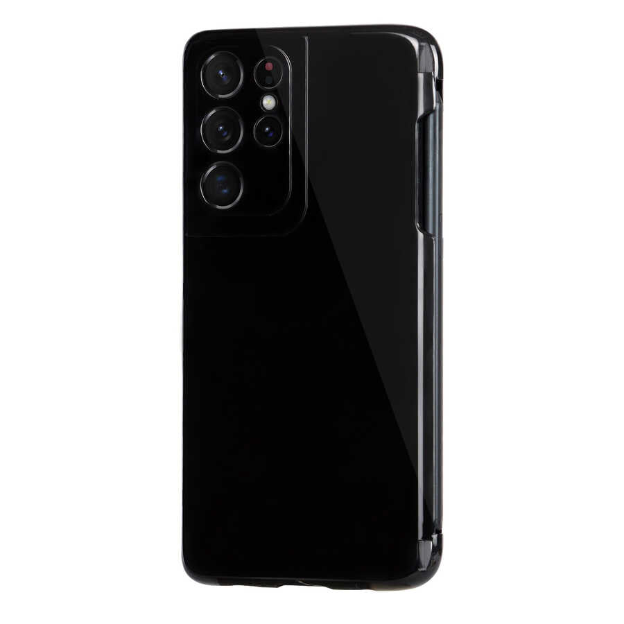 Galaxy S21 Ultra Kılıf Zore Kalem Bölmeli Süper Silikon Kapak Siyah