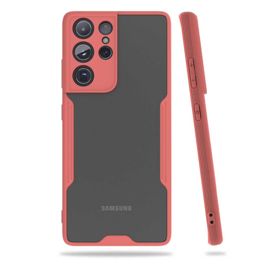 Galaxy S21 Ultra Kılıf Zore Parfe Kapak Pembe