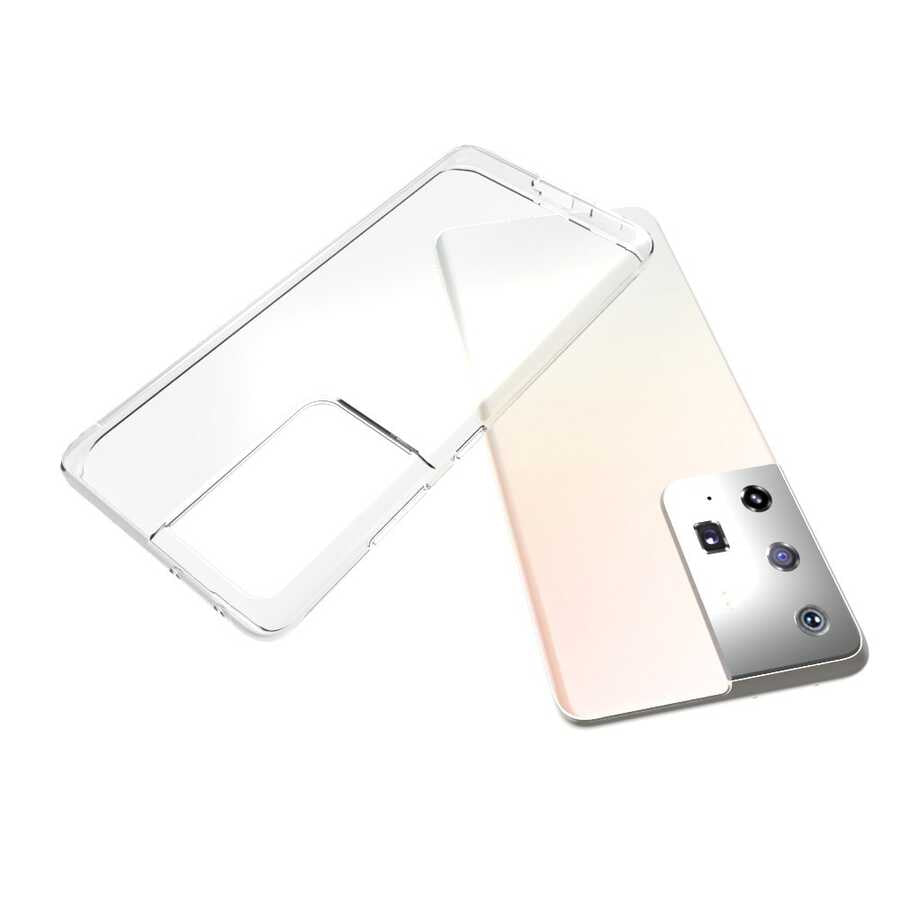 Galaxy S21 Ultra Kılıf Zore Süper Silikon Kapak Renksiz