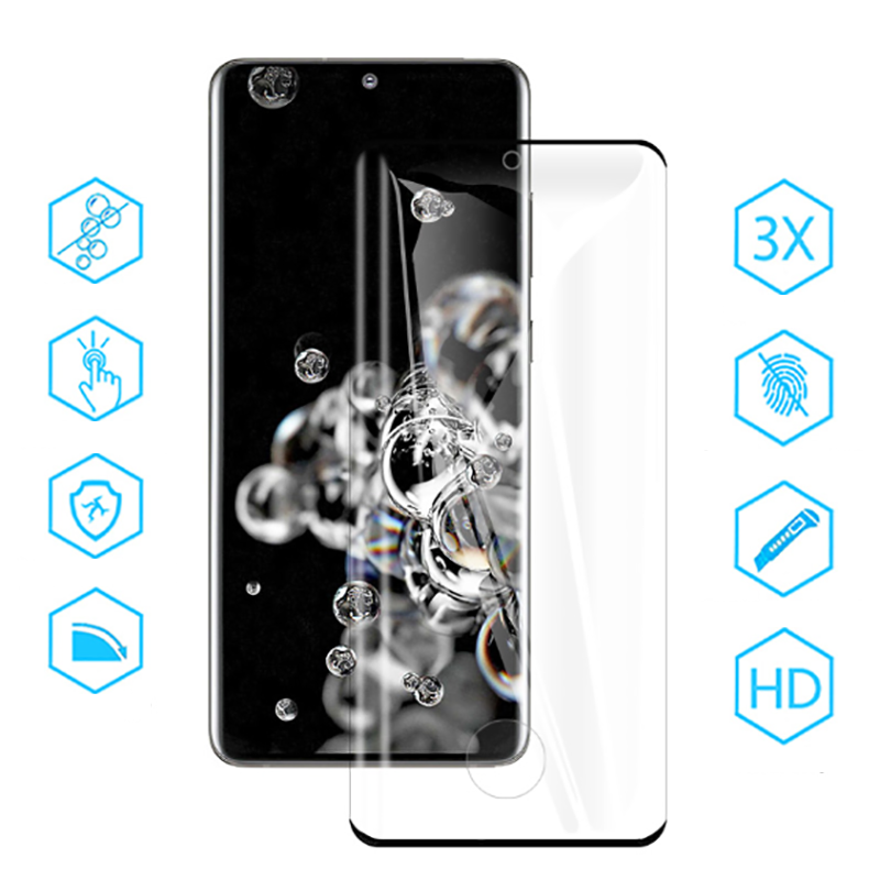 Galaxy S21 Ultra Zore Süper Pet Ekran Koruyucu Jelatin Siyah