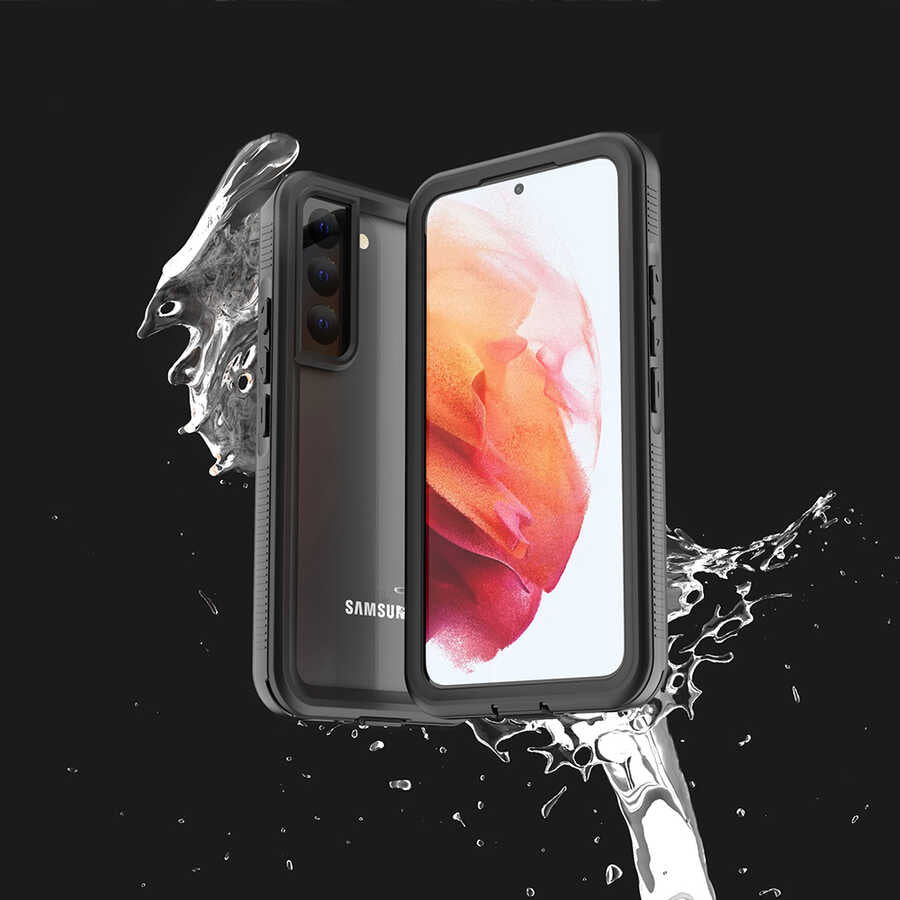 Galaxy S22 Kılıf 1-1 Su Geçirmez Kılıf Siyah