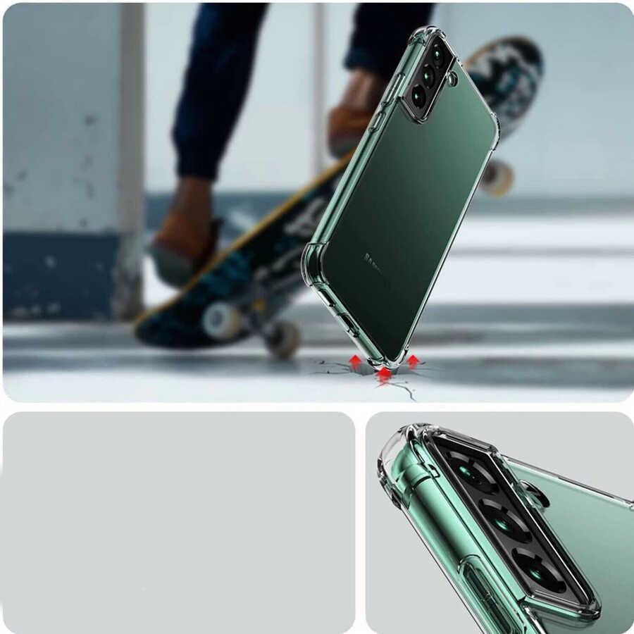 Galaxy S22 Kılıf Zore Kamera Korumalı Nitro Anti Shock Silikon Renksiz