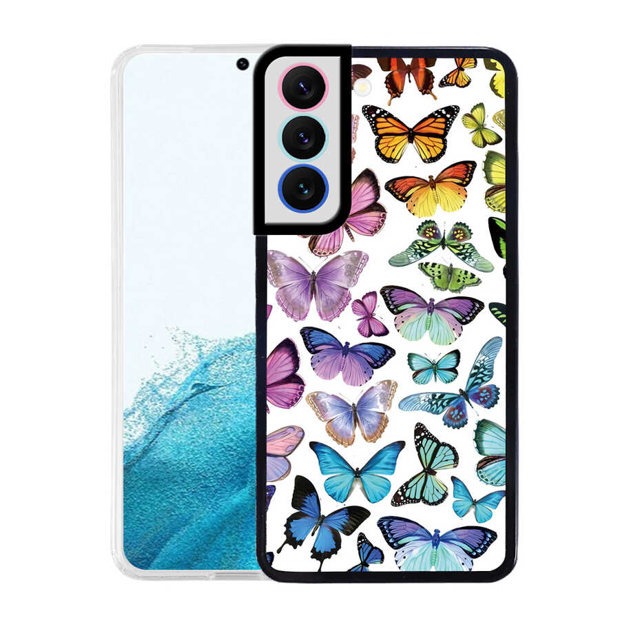 Galaxy S22 Kılıf Zore M-Fit Desenli Kapak Butterfly No3