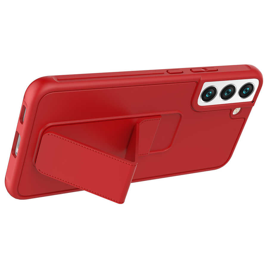 Galaxy S22 Kılıf Zore Qstand Kapak Koyu Yeşil