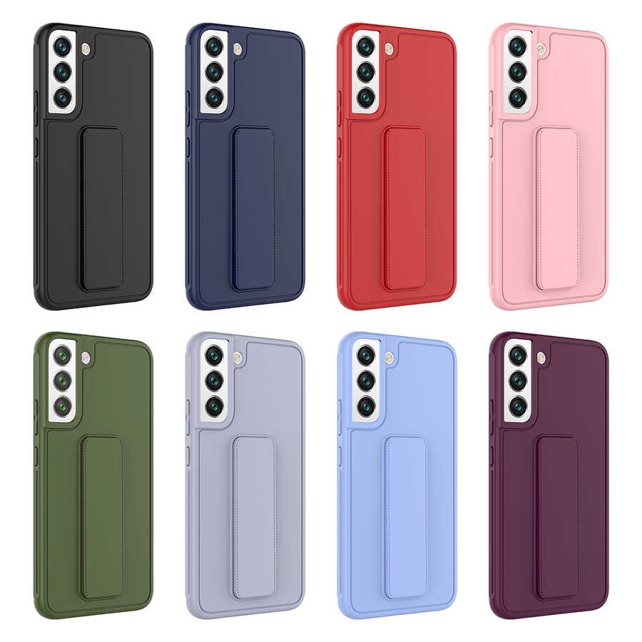Galaxy S22 Kılıf Zore Qstand Kapak Koyu Yeşil