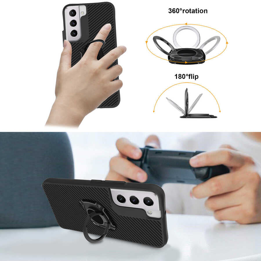 Galaxy S22 Kılıf Zore Timo Kapak Siyah