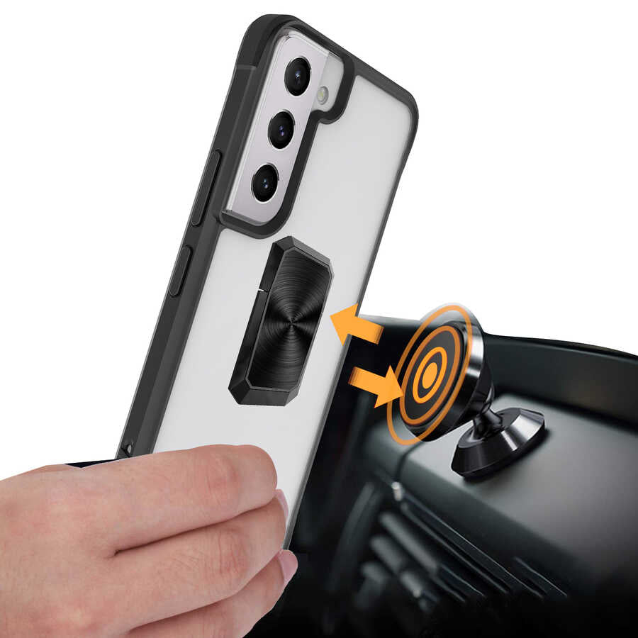 Galaxy S22 Kılıf Zore V-Bax Kapak Siyah