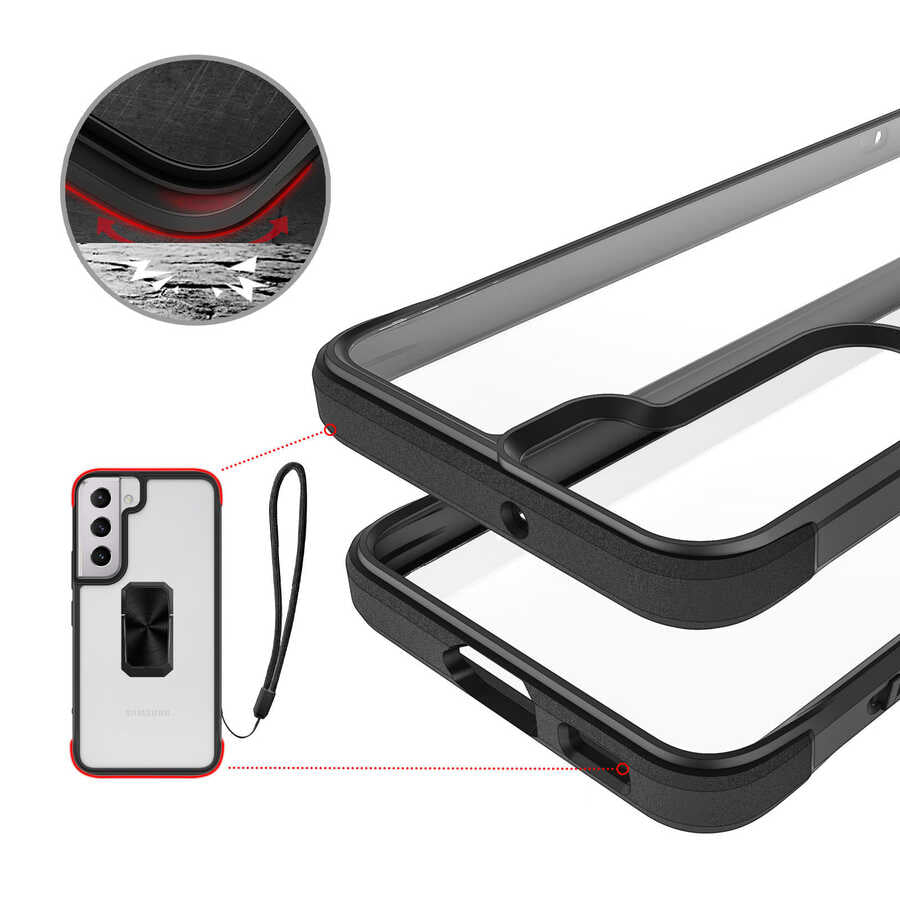 Galaxy S22 Kılıf Zore V-Bax Kapak Siyah