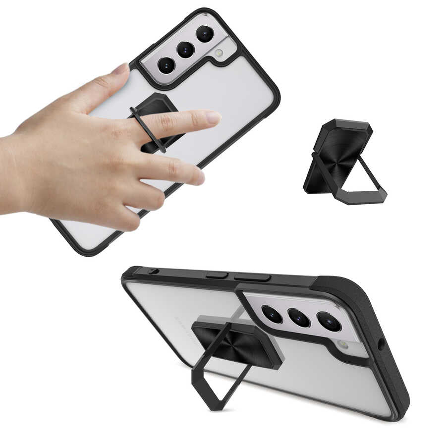 Galaxy S22 Kılıf Zore V-Bax Kapak Siyah