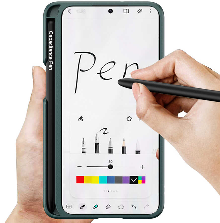 Galaxy S22 Plus Kılıf Zore Kalemli Kıpta Kapak Mürdüm