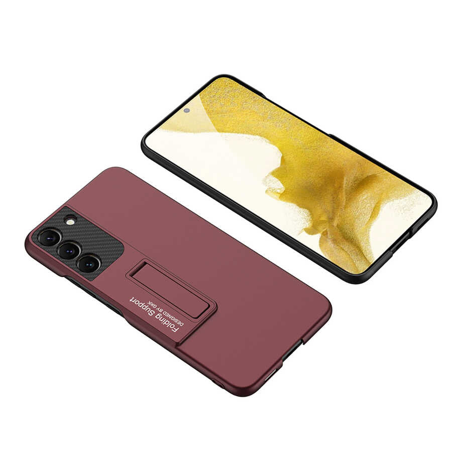 Galaxy S22 Plus Kılıf Zore Standlı Ays Kapak Koyu Yeşil