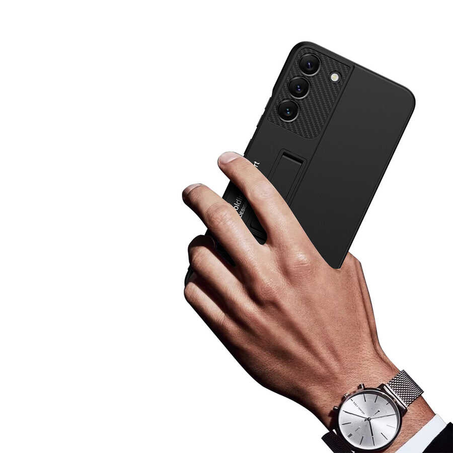 Galaxy S22 Plus Kılıf Zore Standlı Ays Kapak Koyu Yeşil