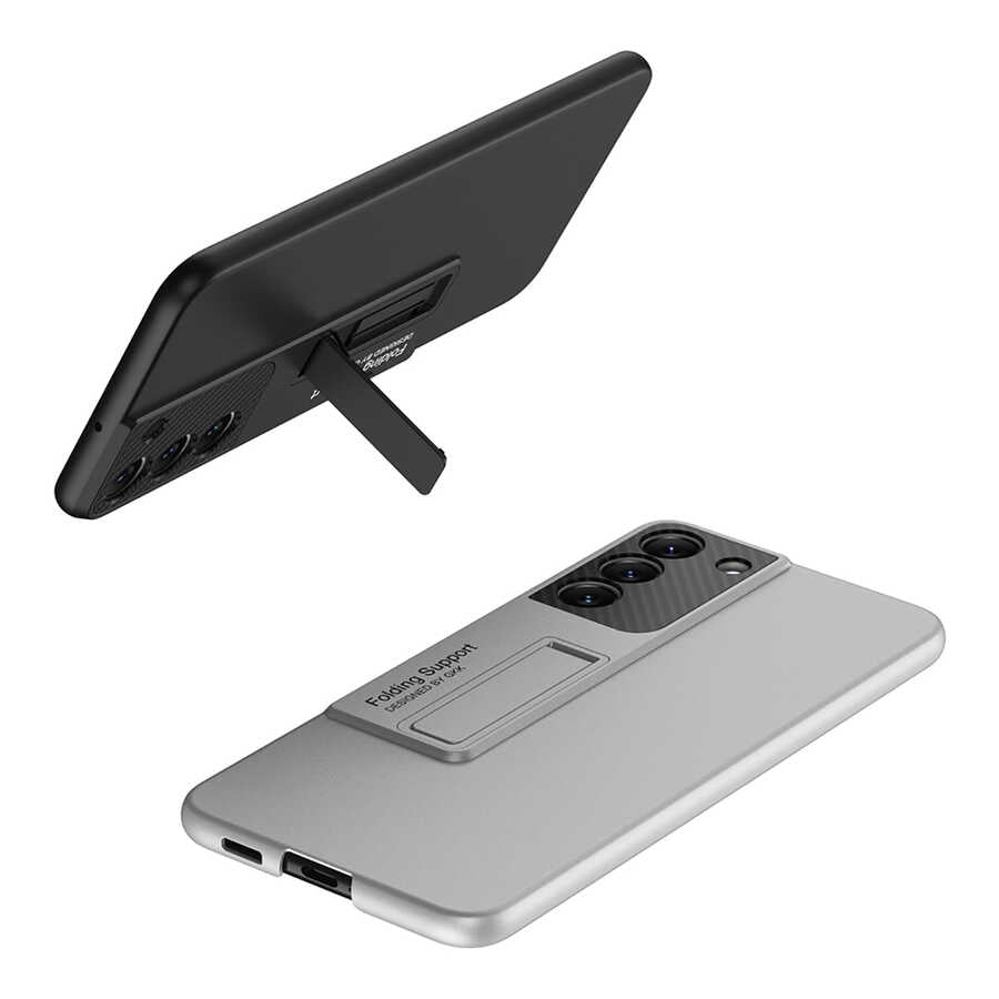 Galaxy S22 Plus Kılıf Zore Standlı Ays Kapak Koyu Yeşil