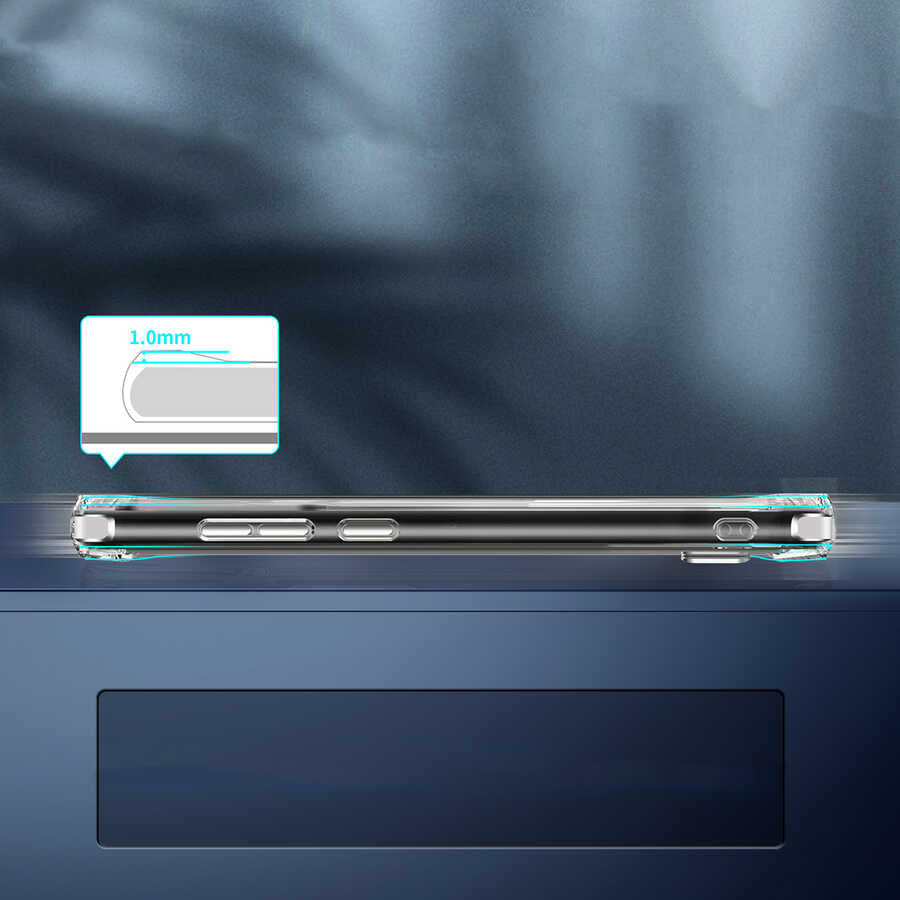 Galaxy S22 Ultra Kılıf Standlı Şeffaf Silikon Zore L-Stand Kapak Renksiz