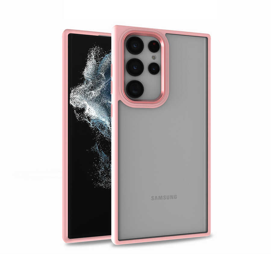 Galaxy S22 Ultra Kılıf Zore Flora Kapak Rose Gold