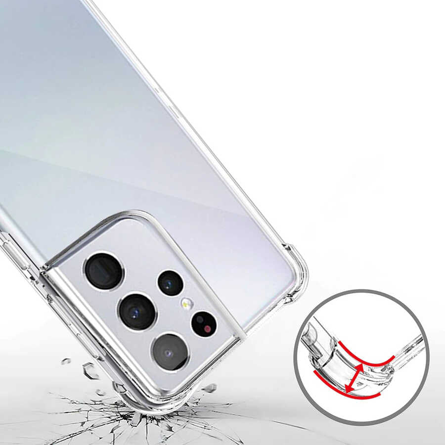 Galaxy S22 Ultra Kılıf Zore Kamera Korumalı Nitro Anti Shock Silikon Renksiz