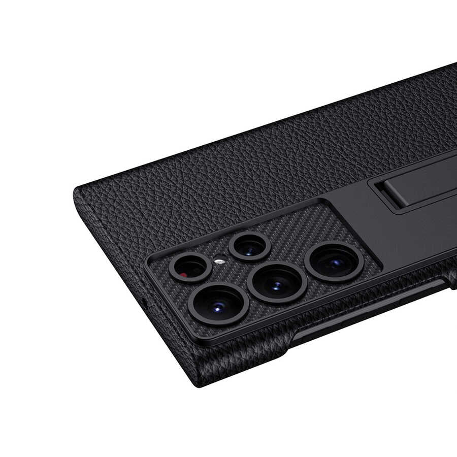 Galaxy S22 Ultra Kılıf Zore Kıpta Standlı Kapak Koyu Mor