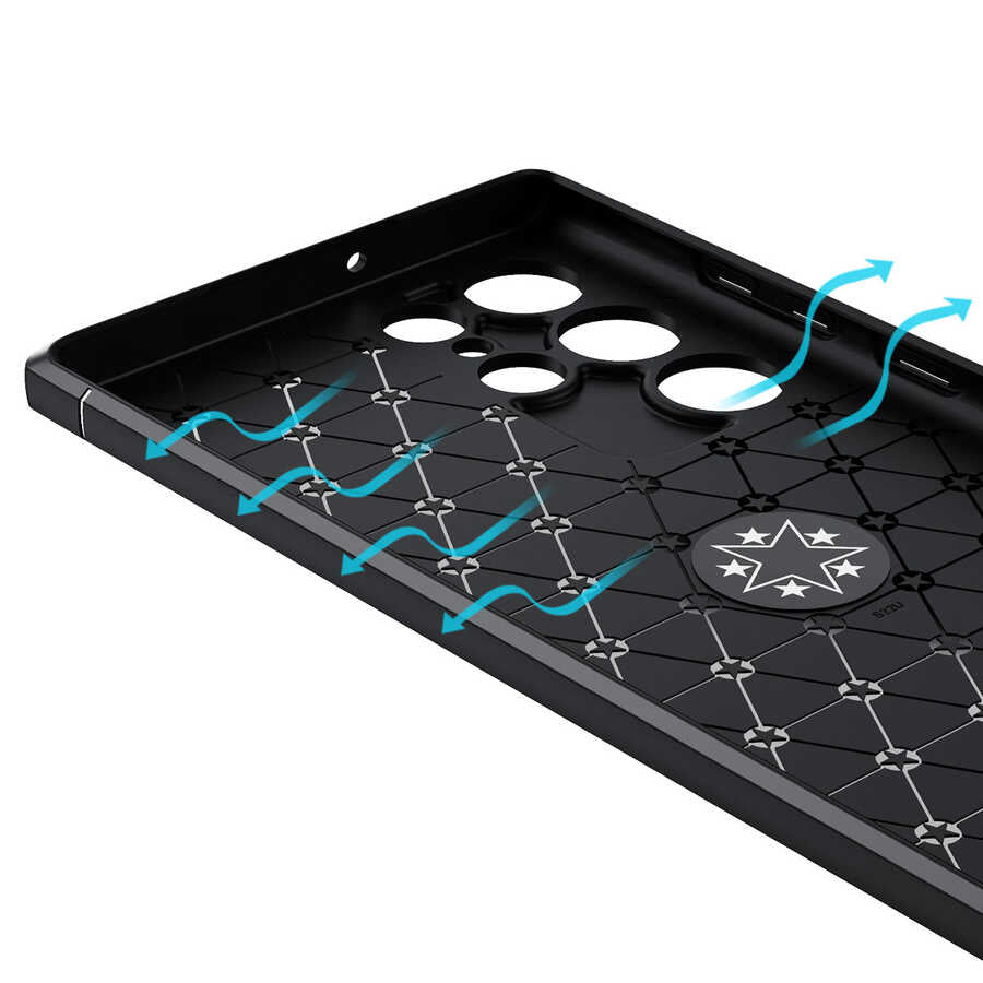 Galaxy S22 Ultra Kılıf Zore Ravel Silikon Kapak Kırmızı