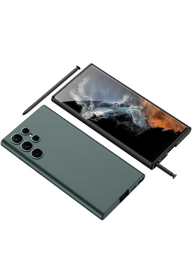 Galaxy S22 Ultra Kılıf Zore Silikon Kıpta Kapak Siyah