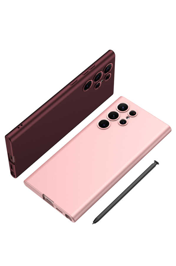 Galaxy S22 Ultra Kılıf Zore Silikon Kıpta Kapak Rose Gold