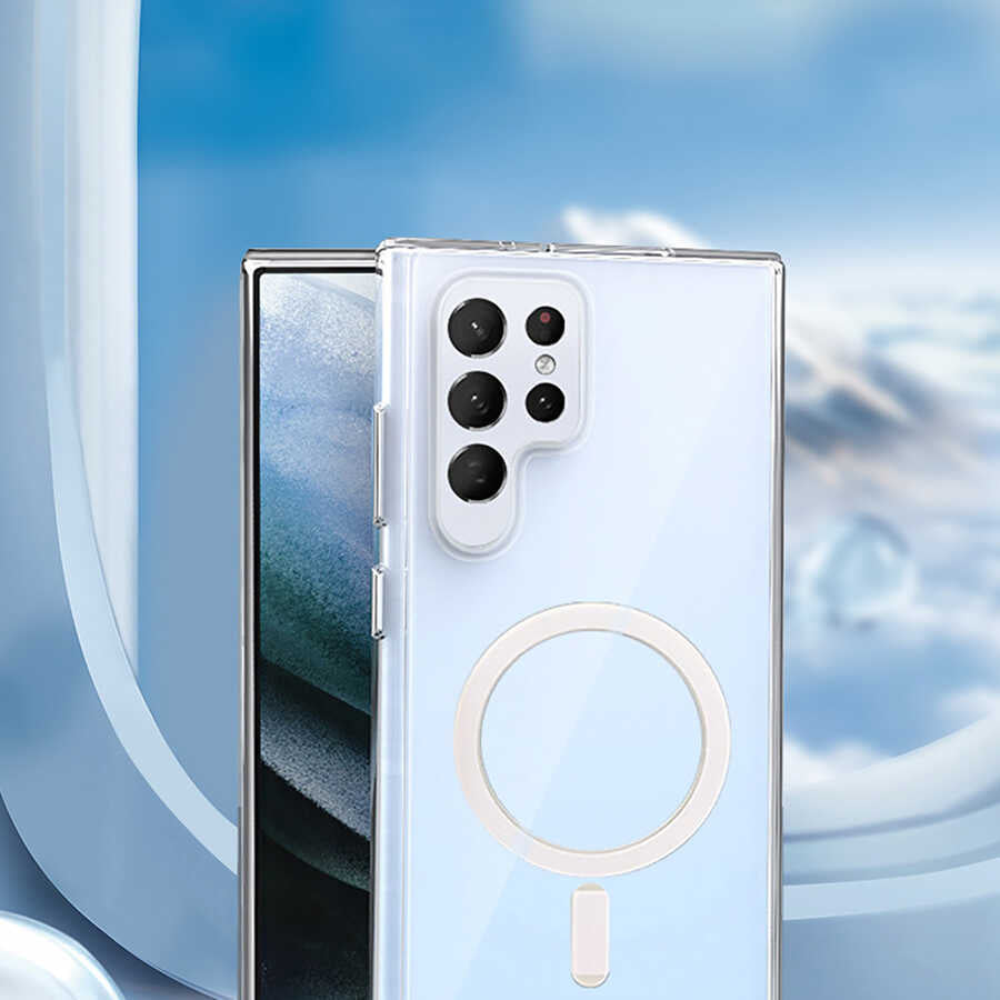 Galaxy S22 Ultra Kılıf Zore Tacsafe Wireless Kapak Renksiz