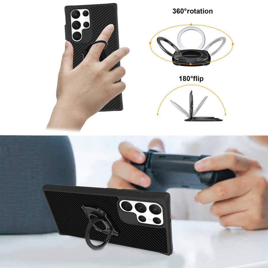 Galaxy S22 Ultra Kılıf Zore Timo Kapak Siyah