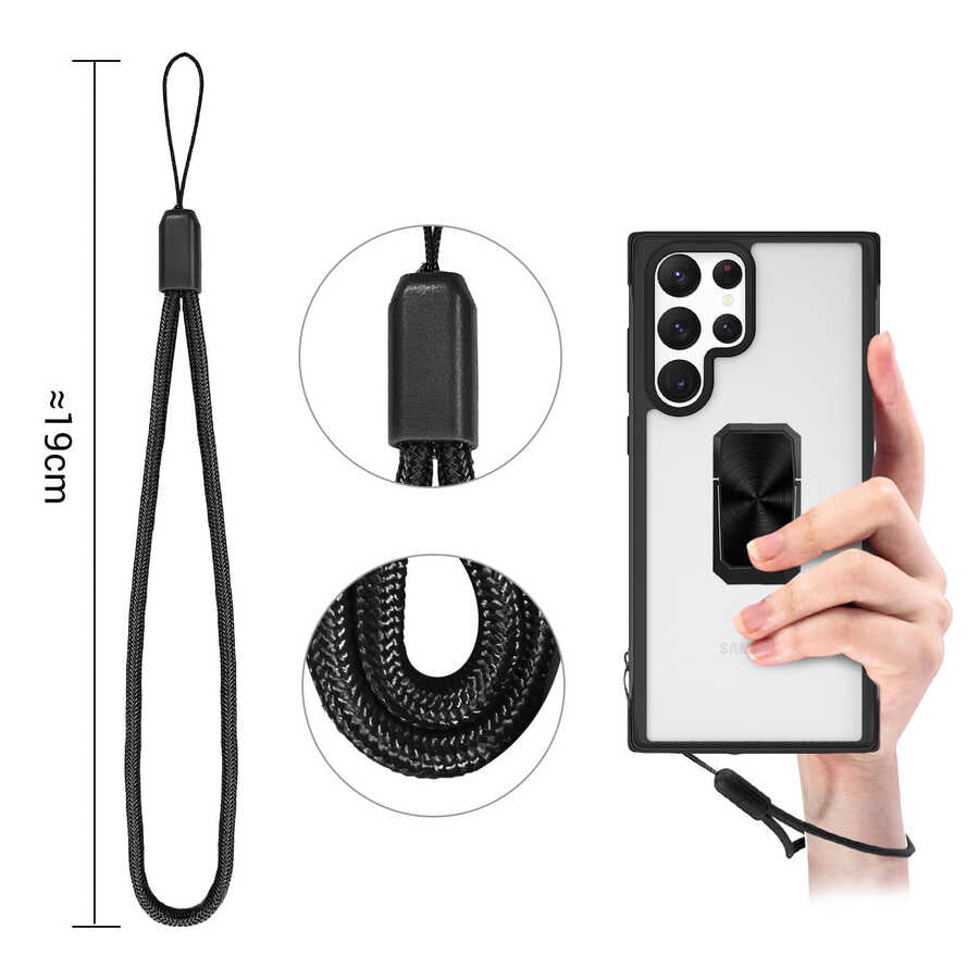 Galaxy S22 Ultra Kılıf Zore V-Bax Kapak Siyah