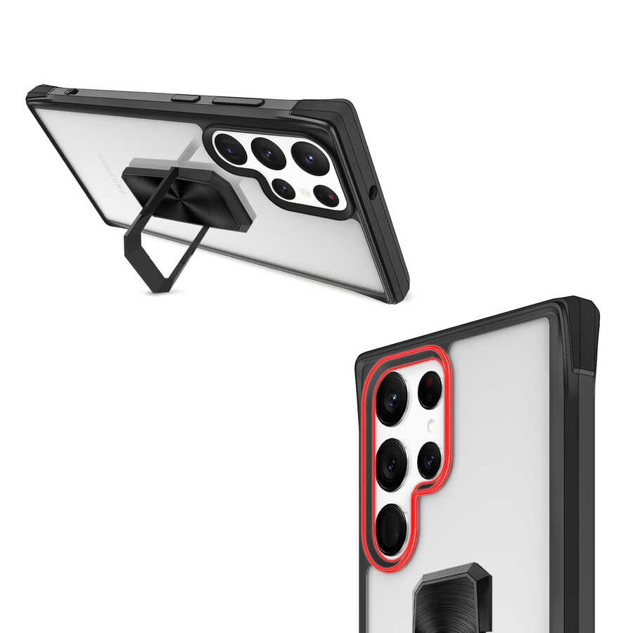 Galaxy S22 Ultra Kılıf Zore V-Bax Kapak Siyah