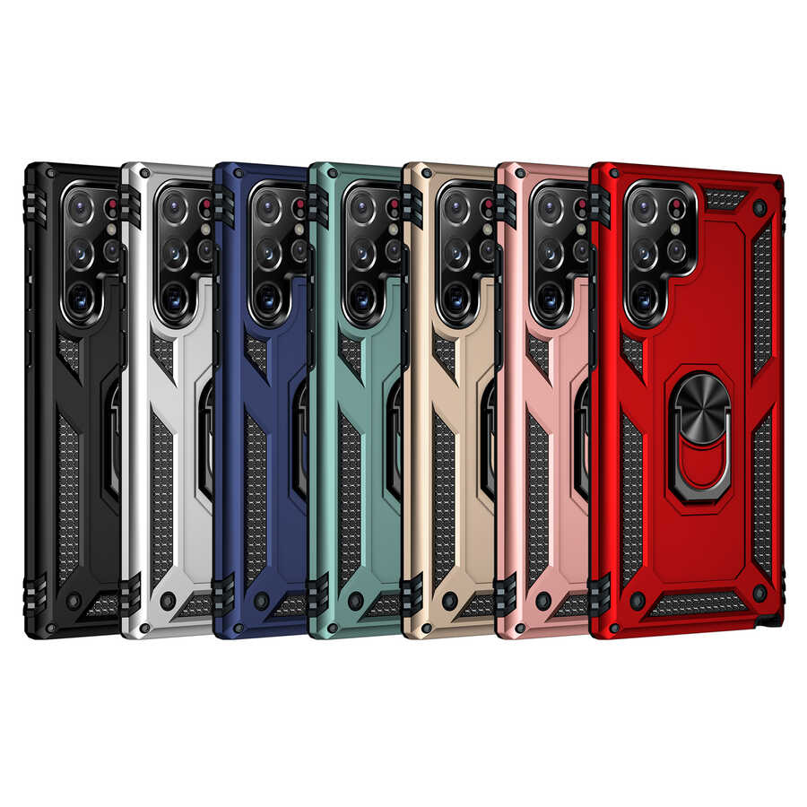 Galaxy S22 Ultra Kılıf Zore Vega Kapak Siyah