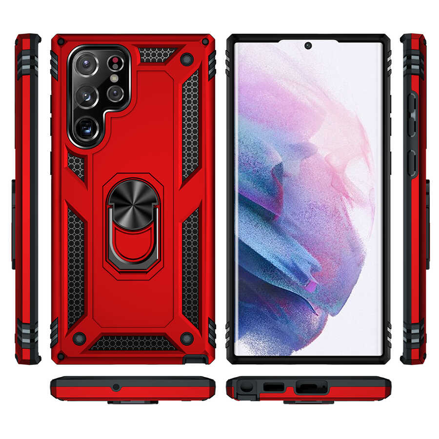 Galaxy S22 Ultra Kılıf Zore Vega Kapak Siyah