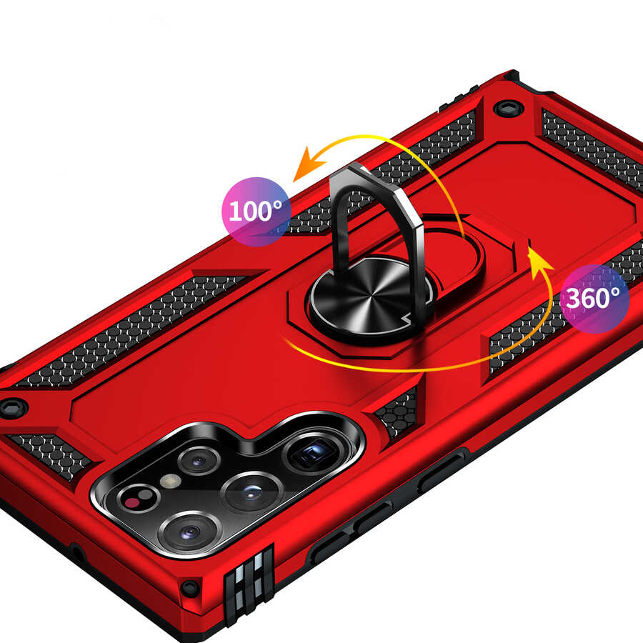 Galaxy S22 Ultra Kılıf Zore Vega Kapak Kırmızı