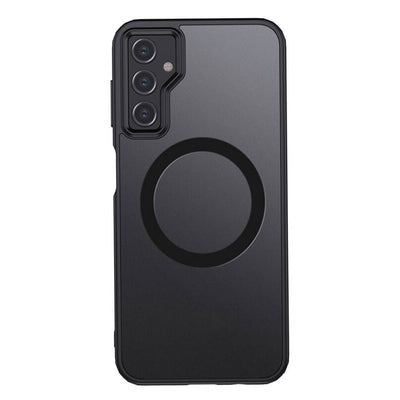 Galaxy S23 FE Kılıf Sert PC Arka Yüzey Wireless Şarj Özellikli Zore Flet M-safe Kapak Siyah