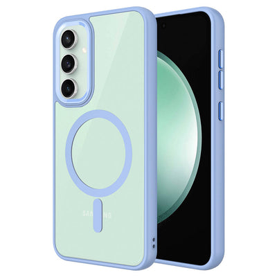 Galaxy S23 FE Kılıf Wireless Şarj Özellikli Zore Krom M-safe Silikon Kapak Derin Mor