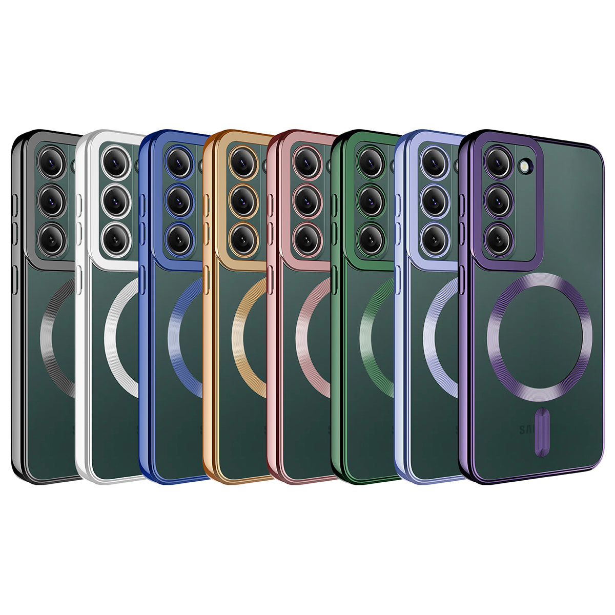 Galaxy S23 Kılıf M-safe Wireless Şarj Özellikli Zore Setro Silikon Rose Gold