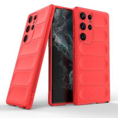 Galaxy S23 Ultra Kılıf Esnek TPU Oyuklu Arka Yüzey Tasarımlı Zore Etnik Silikon Kapak Lacivert