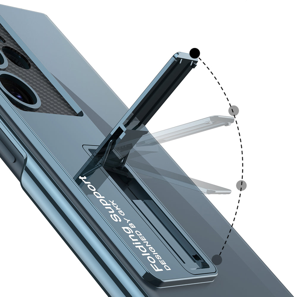 Galaxy S23 Ultra Kılıf Kamera Korumalı Şeffaf Tasarımlı Zore Lego Standlı Kapak Mürdüm