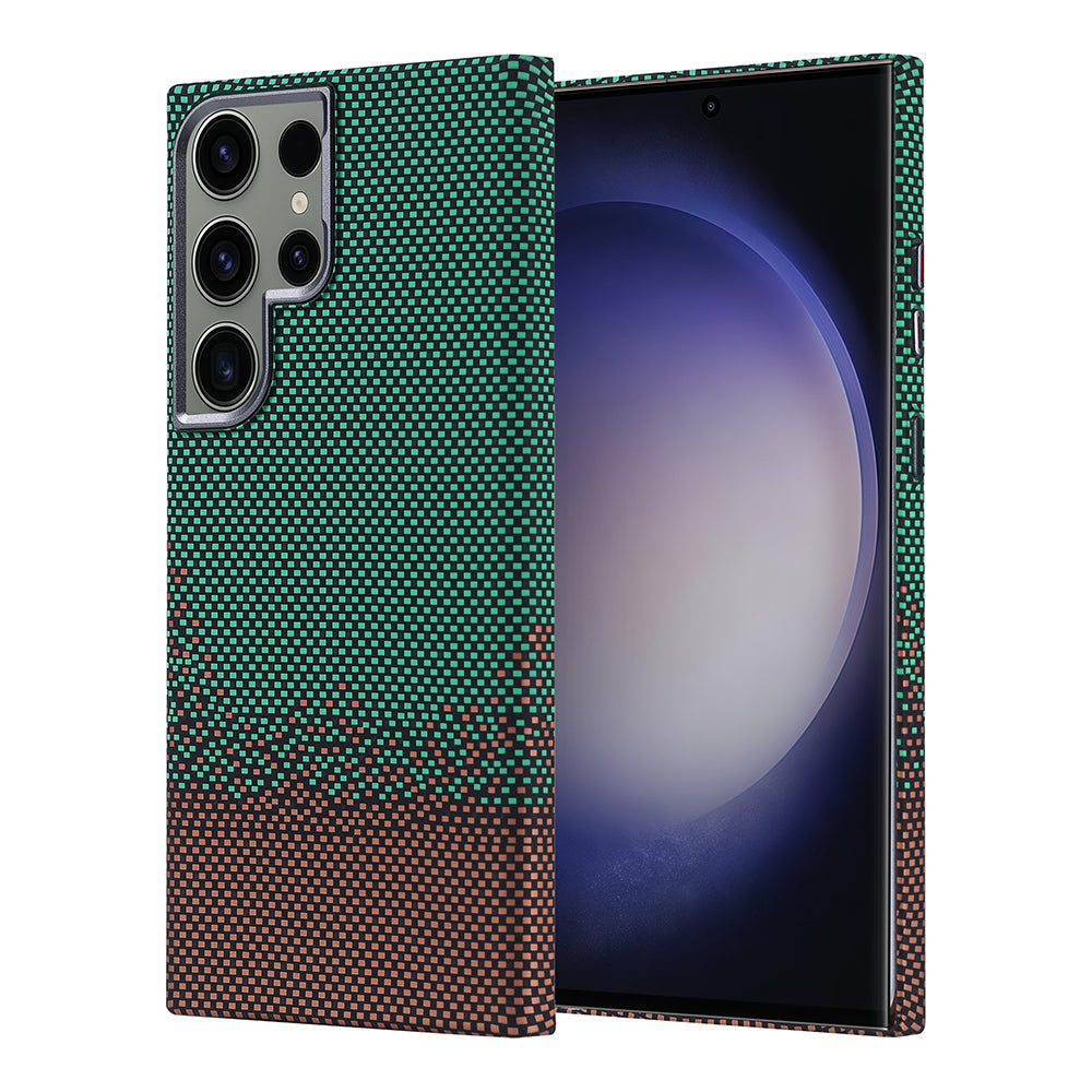 Galaxy S23 Ultra Kılıf M-safe Şarj Özellikli Karbon Fiber Görünümlü Zore Nekst Kapak Siyah