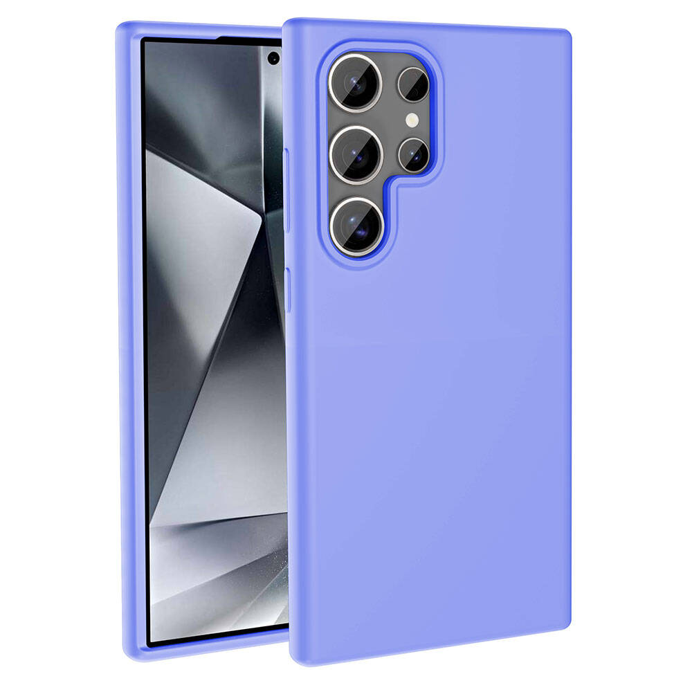 Galaxy S23 Ultra Kılıf M-safe Şarj Özellikli Sıvı Teknolojili Silinebilir Sert Zore Kivi Kapak Lila