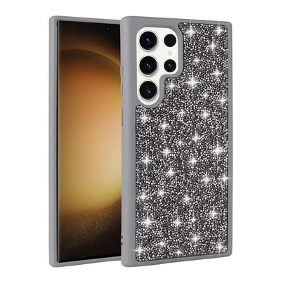 Galaxy S23 Ultra Kılıf Parlak Taşlı Tasarım Zore Pırlanta Kapak Siyah