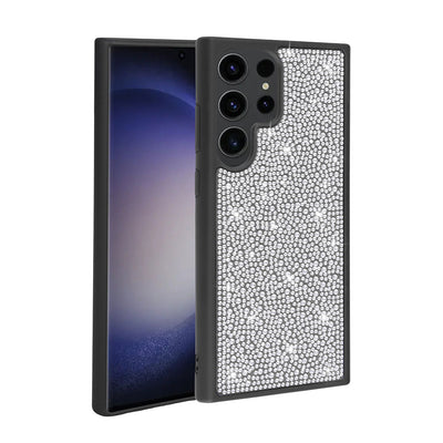 Galaxy S23 Ultra Kılıf Parlak Taşlı Tasarım Zore Ston Kapak Siyah