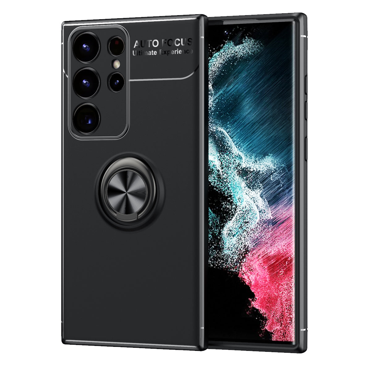 Galaxy S23 Ultra Kılıf Zore Ravel Silikon Kapak Siyah-Mavi