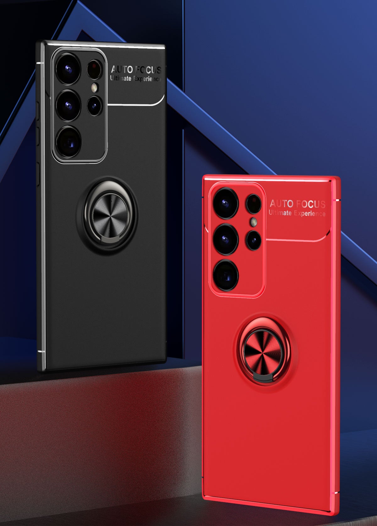 Galaxy S23 Ultra Kılıf Zore Ravel Silikon Kapak Siyah-Mavi