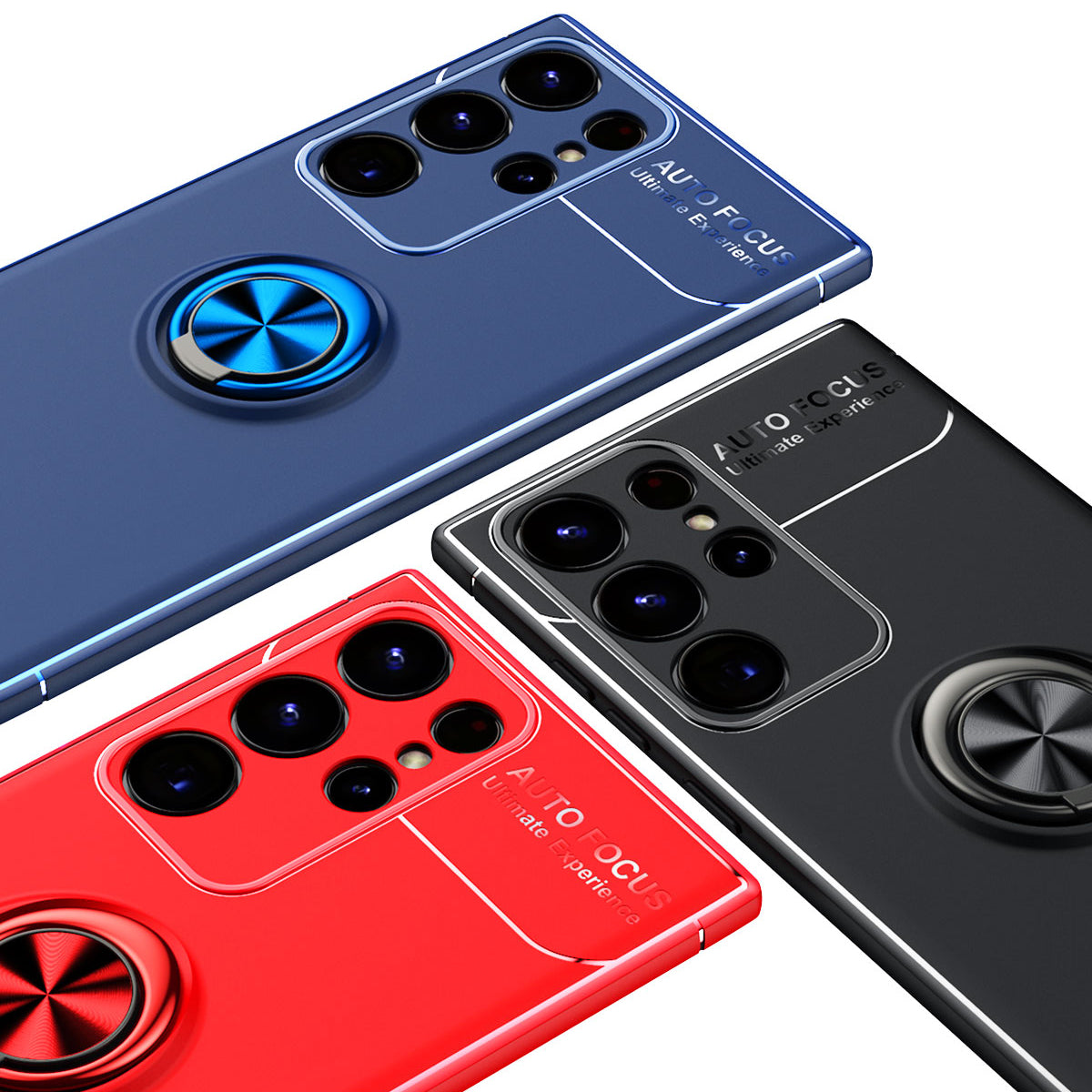 Galaxy S23 Ultra Kılıf Zore Ravel Silikon Kapak Siyah-Mavi