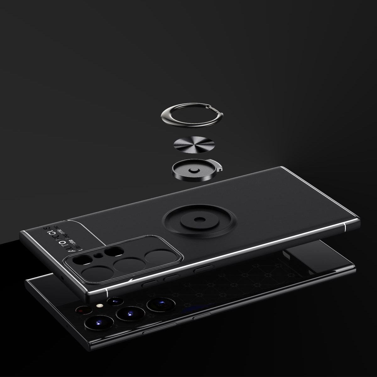 Galaxy S23 Ultra Kılıf Zore Ravel Silikon Kapak Siyah-Mavi